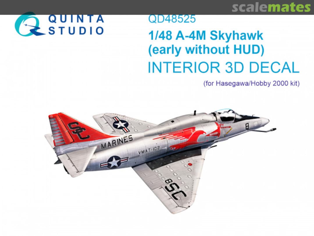 Boxart A-4M Skyhawk (early without HUD) interior 3D decals QD48525 Quinta Studio