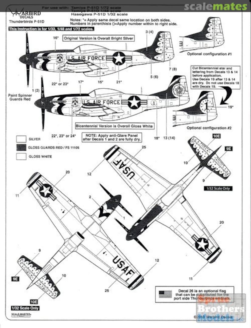 Boxart Thunderbirds P-51D 48013 Warbird Decals