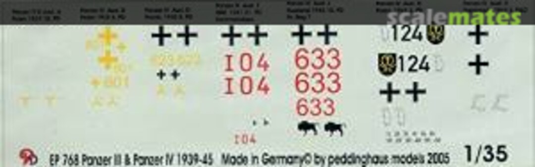 Boxart Panzer III and Panzer IV Markings 1939-45 EP 768 Peddinghaus-Decals