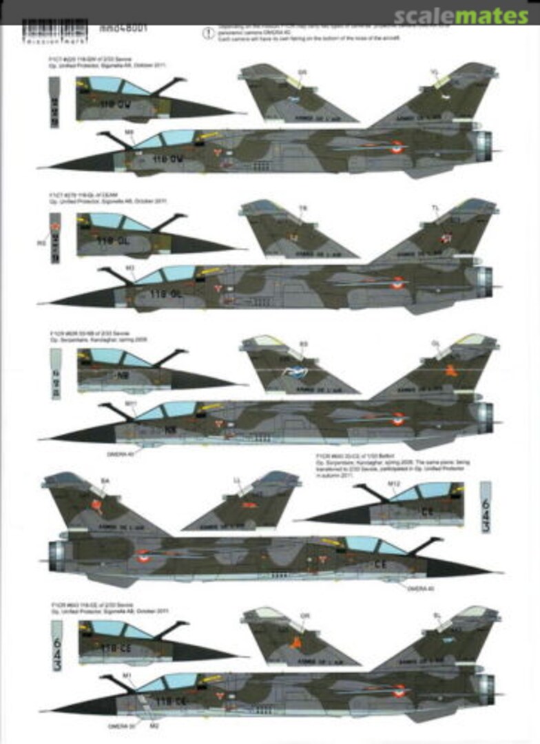 Boxart Mirages F1CT/CR of the "Armée de l'Air" Pt.1 mmd4801 Mission Mark Decals