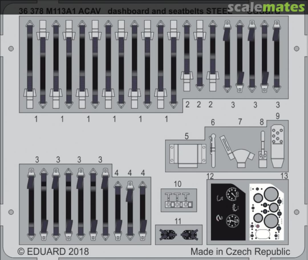 Boxart M113A1 ACAV dashboard and seatbelts 36378 Eduard