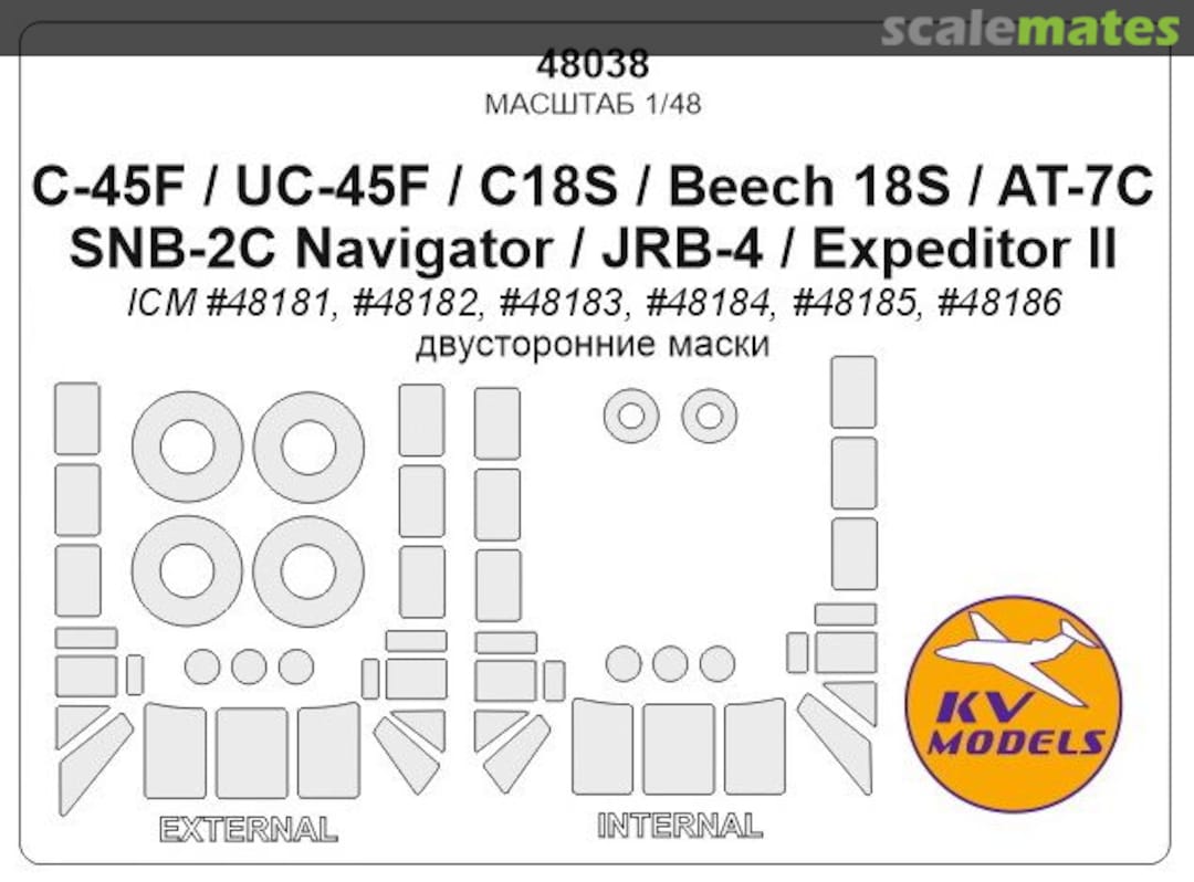 Boxart C-45F / UC-45F / C18S / Beech 18S / AT-7C / SNB-2C Navigator / JRB-4 / Expeditor II 48038 KV Models