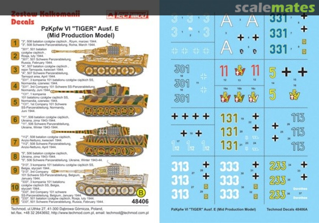 Boxart Pz.Kpfw.VI Tiger Ausf.E (Mid Production Model) 48406 Techmod