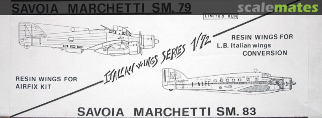 Boxart Savoia Marchetti SM.79 / SM. 83 resin wing correction set  Italian Wings