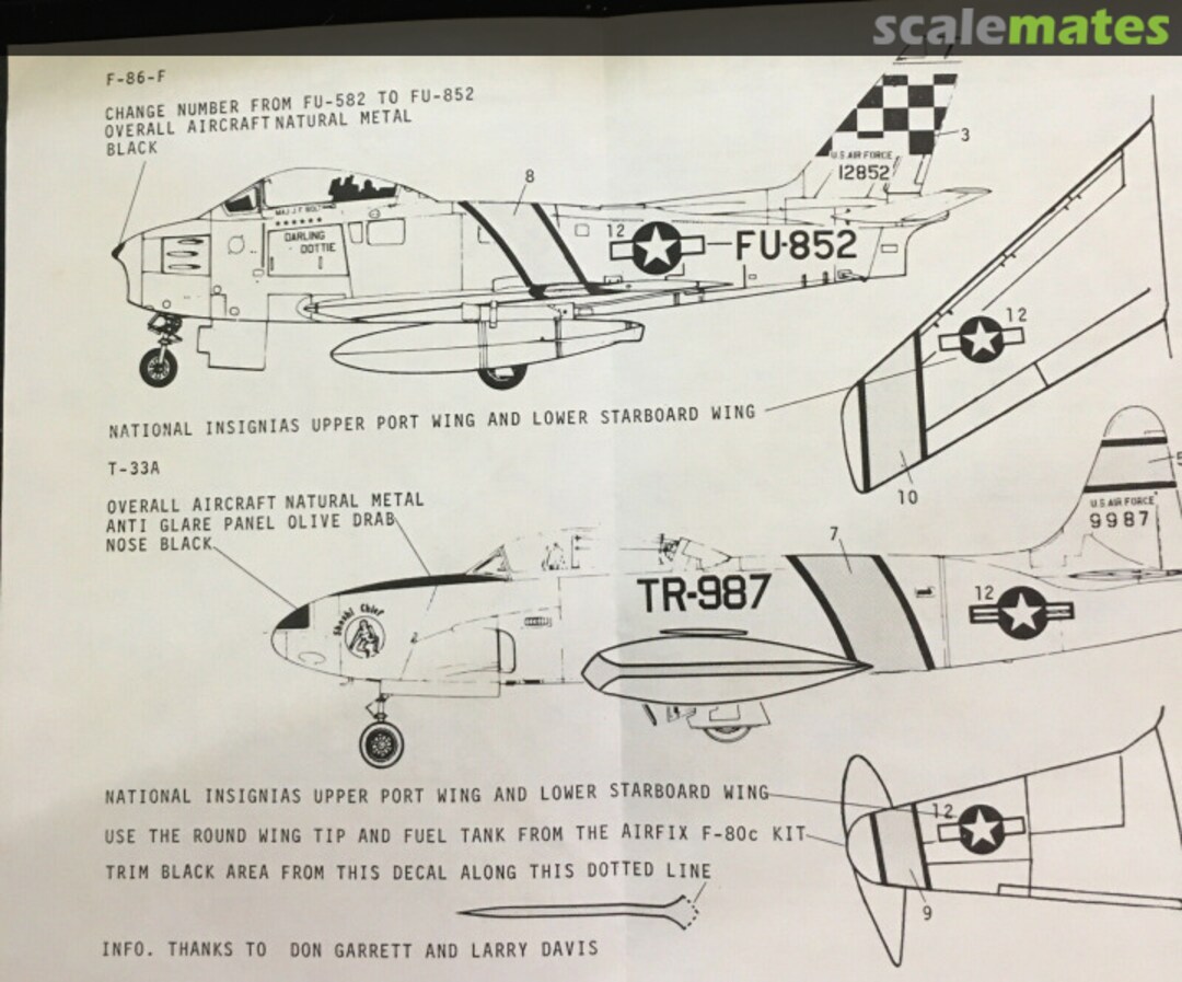 Contents Korean War Aces #1 72-239 Microscale