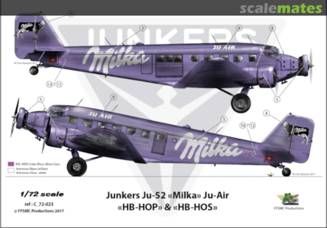 Boxart Junkers Ju-52 "Milka" Ju-Air C_72-023 FFSMC Productions