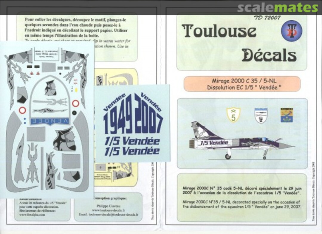 Boxart Mirage 2000C 35/5-NL Dissolution EC 1/5 "Vendée" TD72007 Toulouse Decals