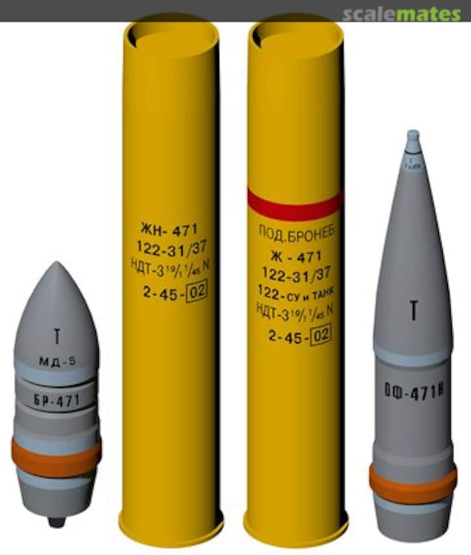 Boxart 122mm Russian ammo for ISU-122 35009 Hussar Productions