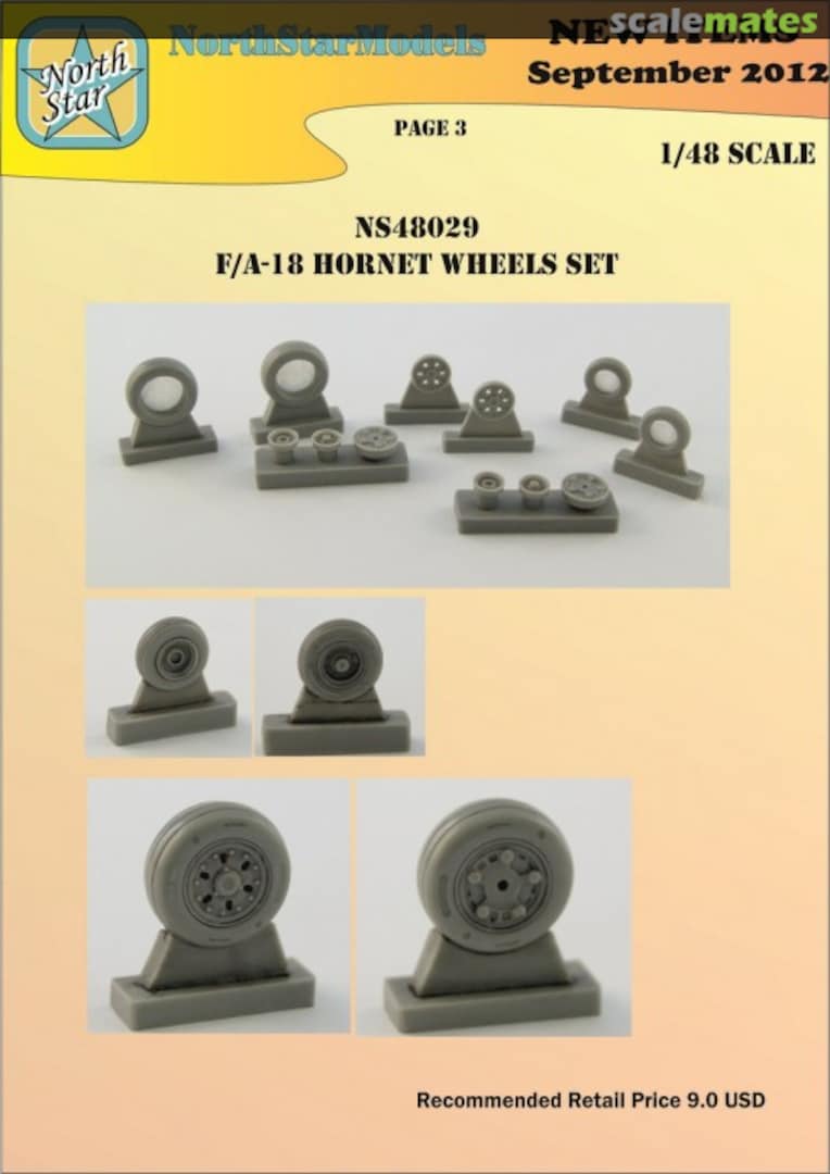 Boxart F/A-18 A/B/C/D Hornet wheels set – No mask series 48029A North Star Models