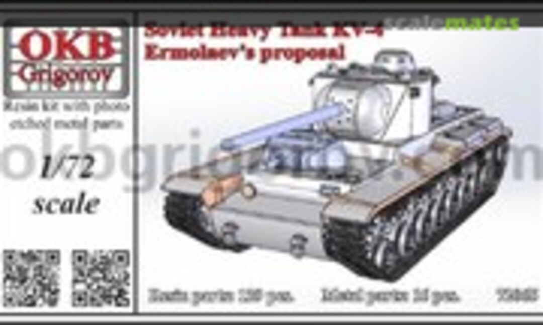 1:72 Soviet Heavy Tank KV-4, Ermolaev’s proposal (OKB Grigorov 72065)