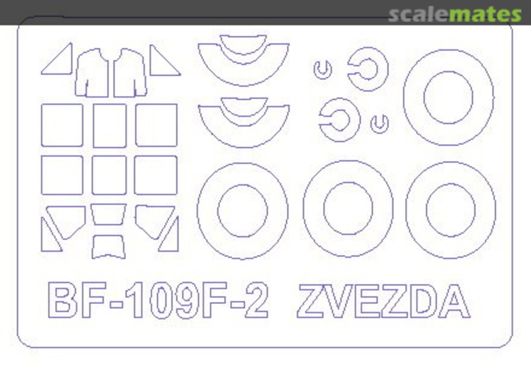 Boxart Mask 1/72 for Bf-109 F-2 and wheels masks 72090-1 KV Models