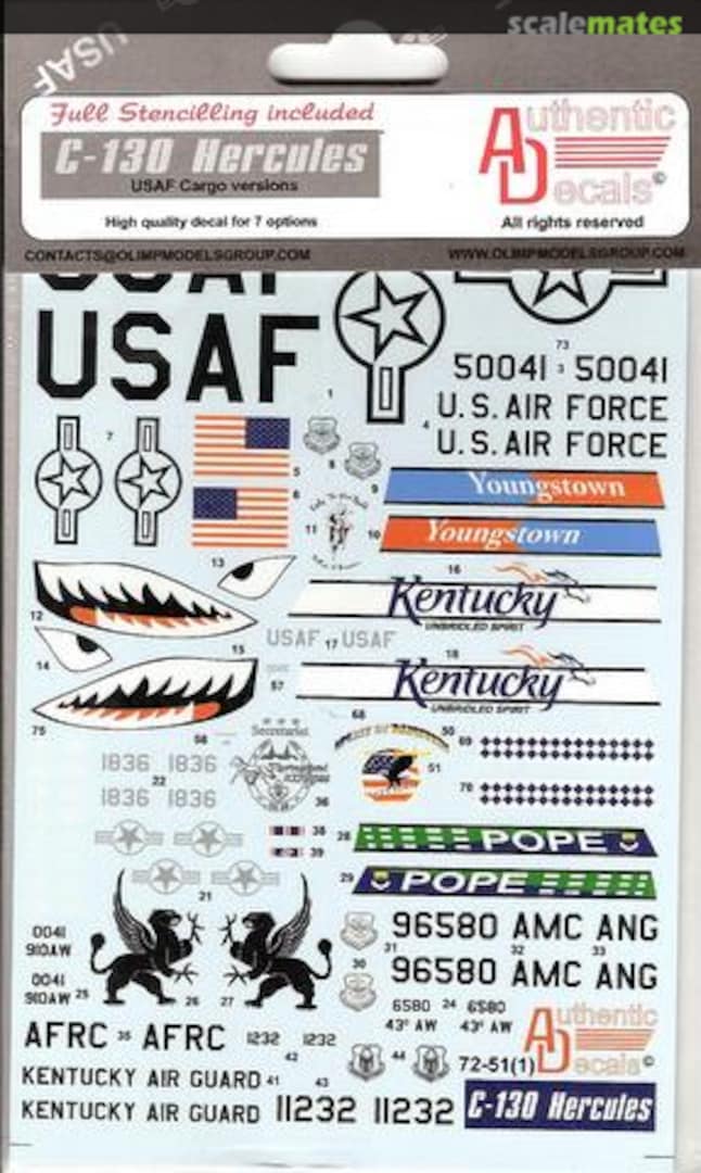 Boxart C-130 Hercules 72-51 Authentic Decals