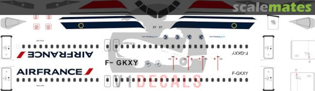 Boxart Air France Airbus A320 V1D0108-144 V1 Decals