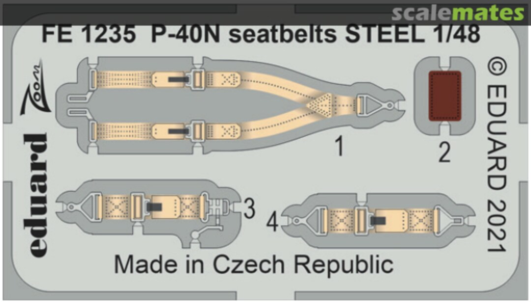 Boxart P-40N seatbelts FE1235 Eduard