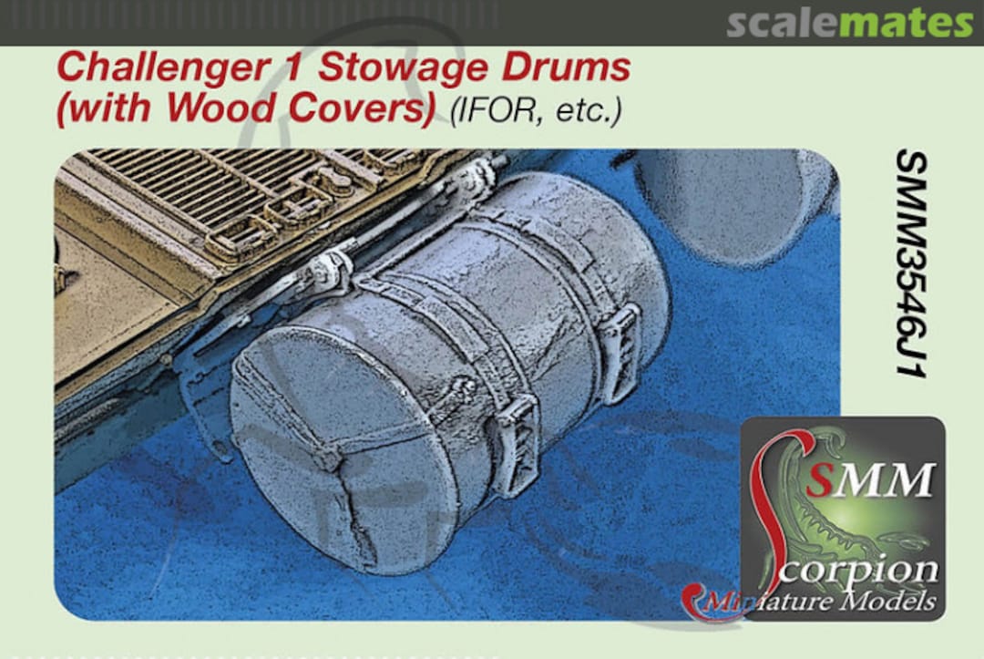 Boxart Challenger 1 Stowage Drums (with Wood Covers) SMM35546J1 Scorpion Miniature Models