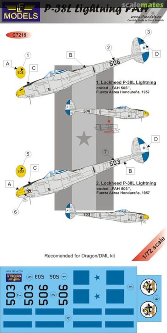 Boxart Lockheed P-38L Fuerza Aerea Hondurena C7219 LF Models