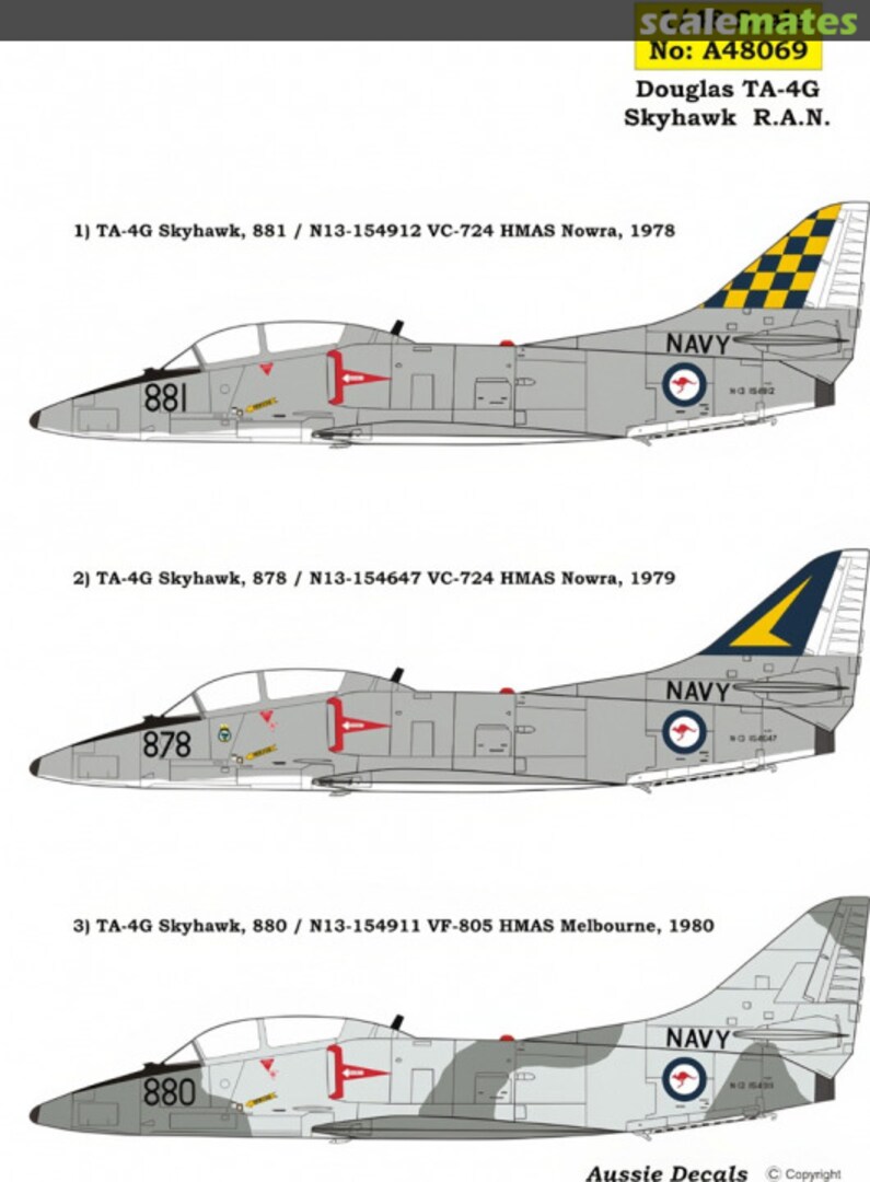 Boxart Douglas TA-4G Skyhawk RAN A48069 Aussie Decals