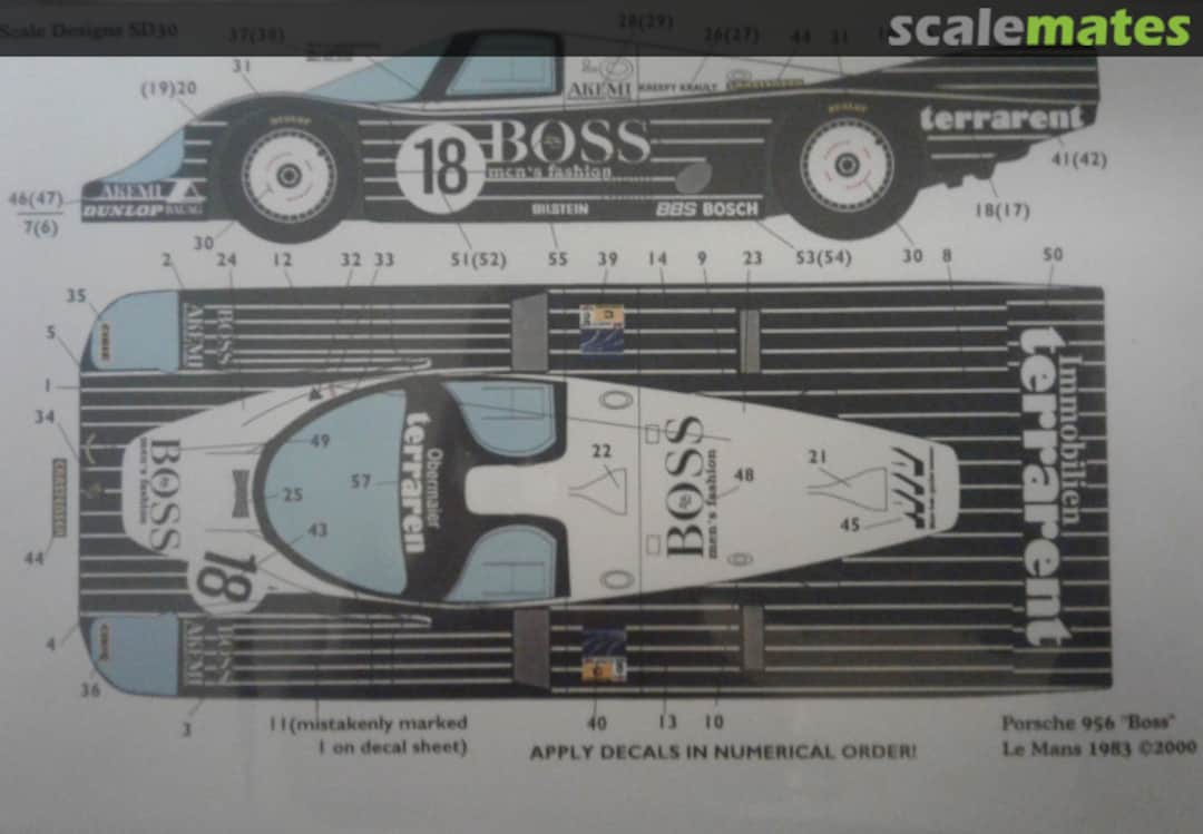 Boxart Porsche 956 Boss Le Mans 1983 SD30 Scale Designs