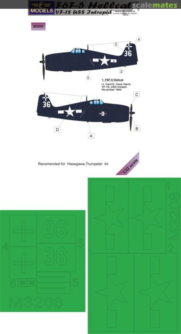 Boxart F6F-5 Hellcat - VF-18, USS Intrepid M3208 LF Models