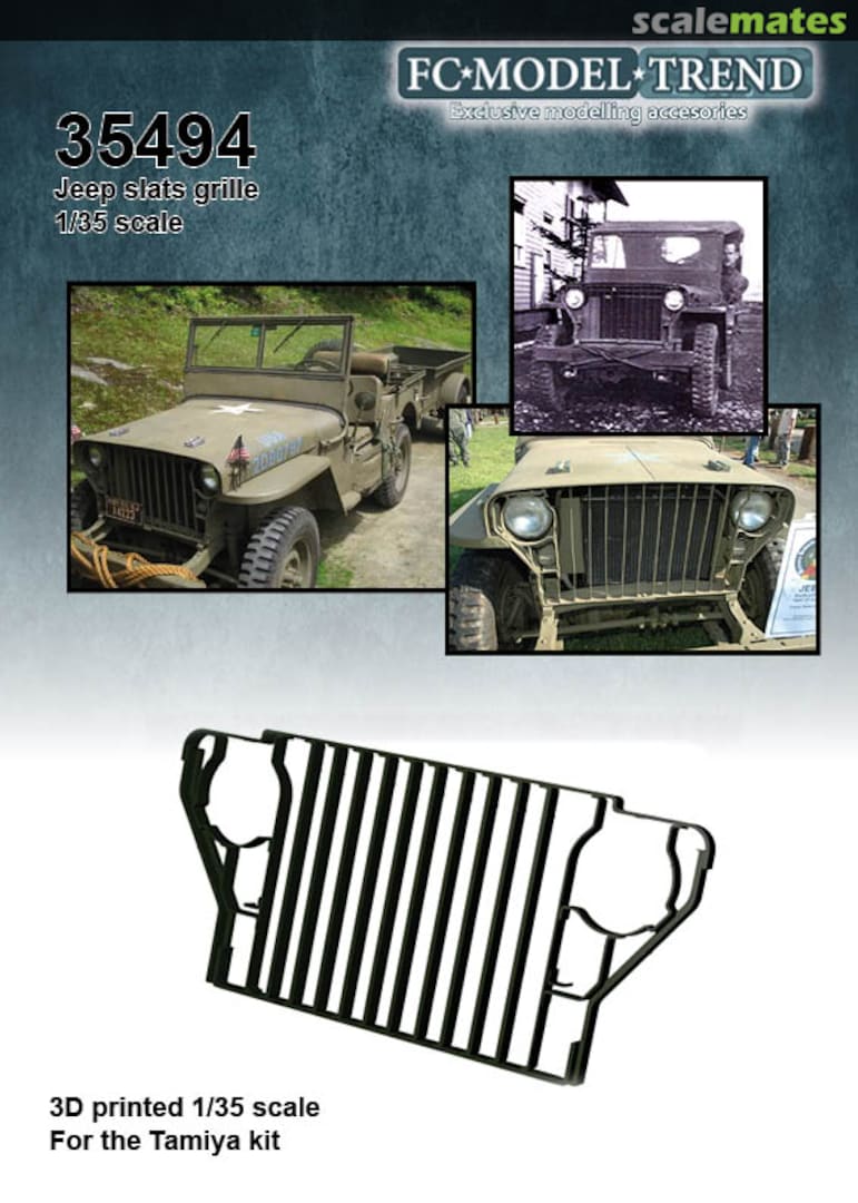 Boxart Jeep Willys slats grille, 3d printed 35494 FC Model Trend