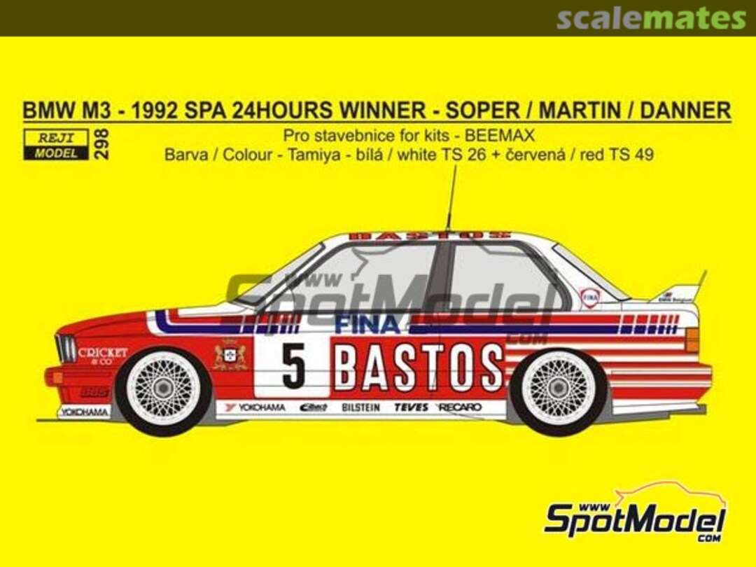 Boxart BMW M3 E30 Fina Bastos Team #5 298 REJI Model