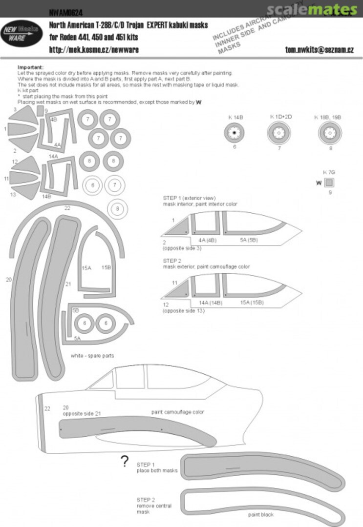 Boxart North American T-28B/C/D Trojan EXPERT kabuki masks nwam0624 New Ware