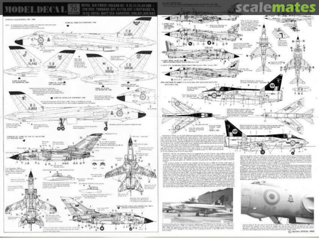 Contents Royal Air Force: Vulcan, Tornado, Lightning T4, Sea Harrier 70 Modeldecal