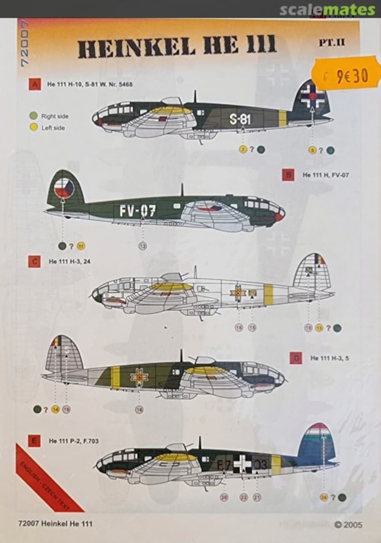 Boxart Heinkel He111 72007 AVI Print