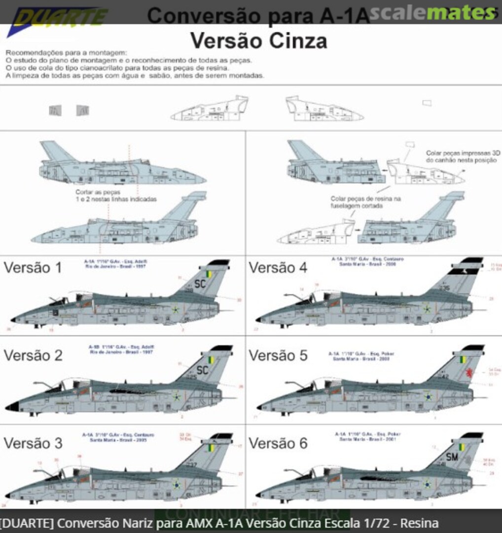 Boxart Nose Conversion for AMX A-1A (Gray Version) DS72-25 Duarte