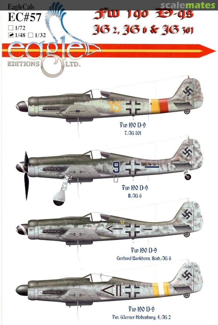 Boxart Fw 190 D-9s EagleCals EC48-57 Eagle Editions