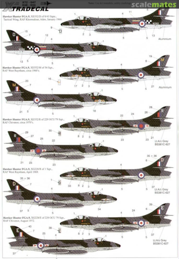 Boxart Hawker Hunter FGA.9/FR.10 X72-047 Xtradecal