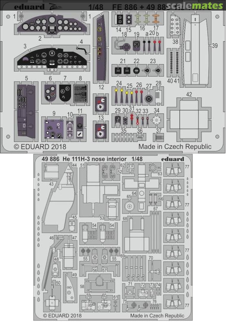 Boxart He 111H-3 nose interior ICM 49886 Eduard