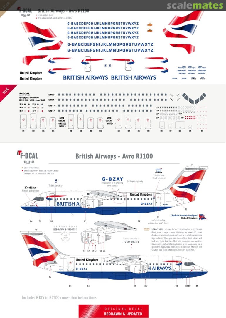 Boxart British Aerospace Avro RJ100 FD144-155 F-DCAL