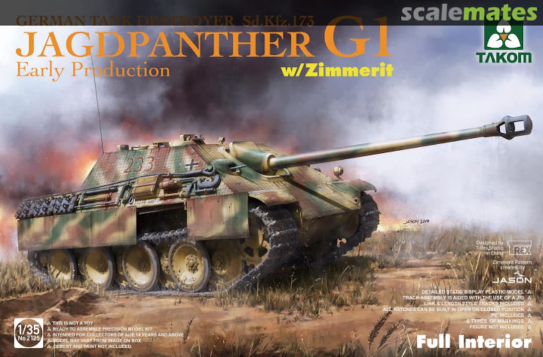 Boxart Jagdpanther G1 Full Interior & Zimmerit 2125 Takom