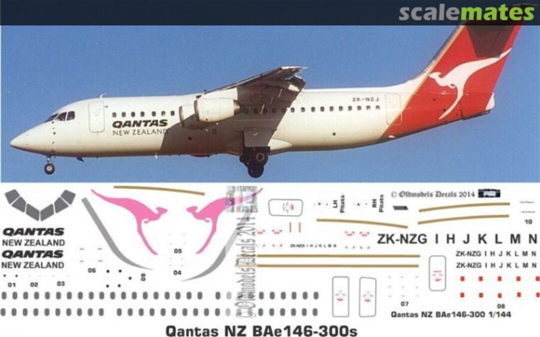 Boxart Qantas NZ BAe146-300 OMD0590 Oldmodels Decals