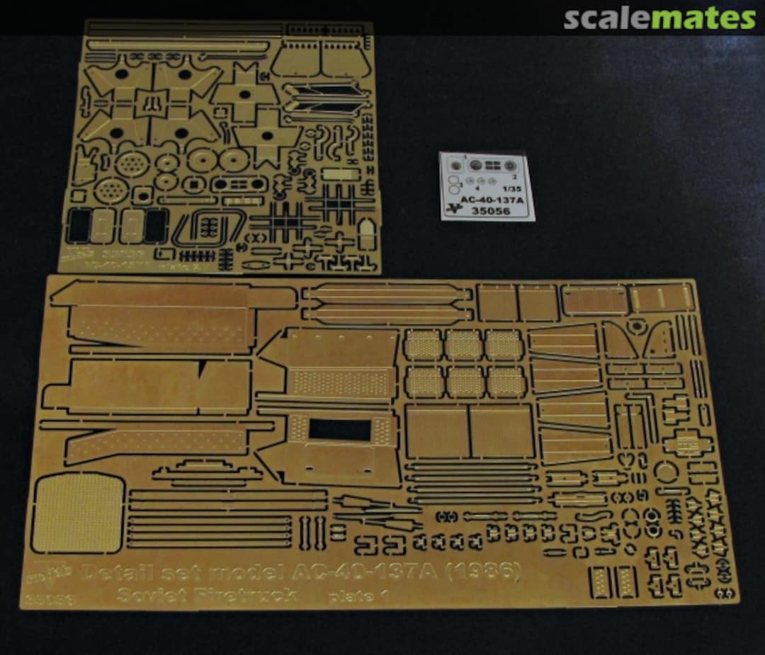 Boxart AC-40-137A (1986) Soviet Firetruck detail parts 35056 Vmodels