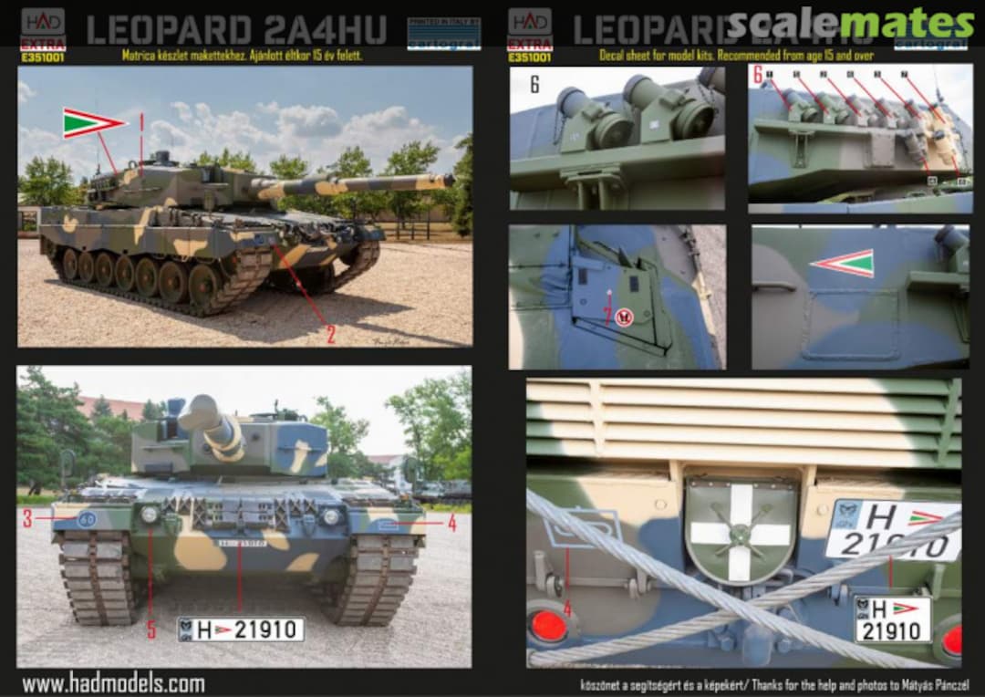 Boxart Leopard 2A4 in Hungarian service 2020- E351001 HADmodels 