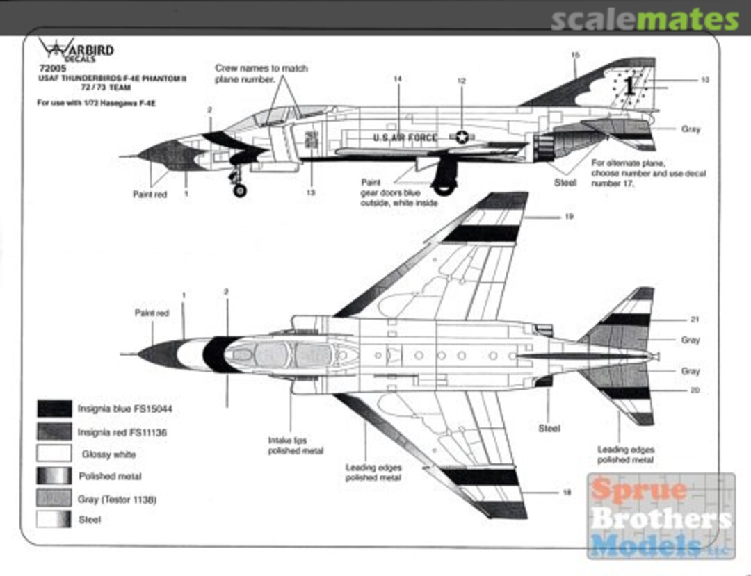 Boxart F-4E Phantom II Thunderbirds 72005 Warbird Decals