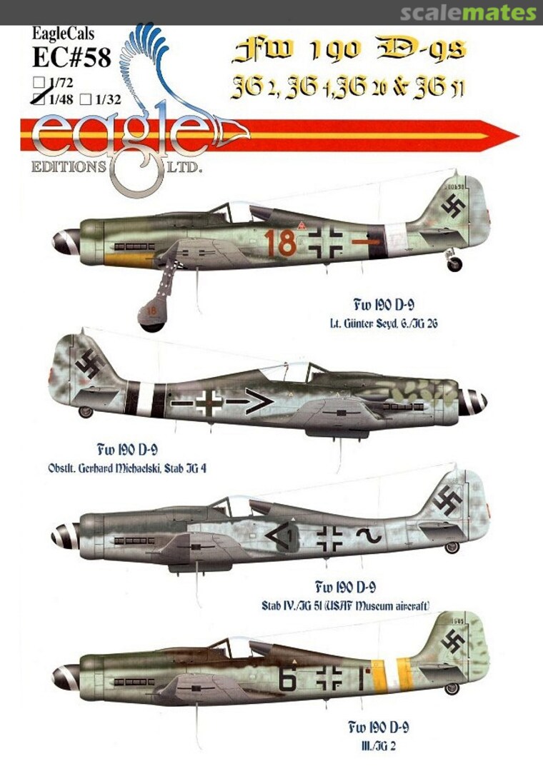 Boxart Fw 190 D-9s EagleCals EC48-58 Eagle Editions