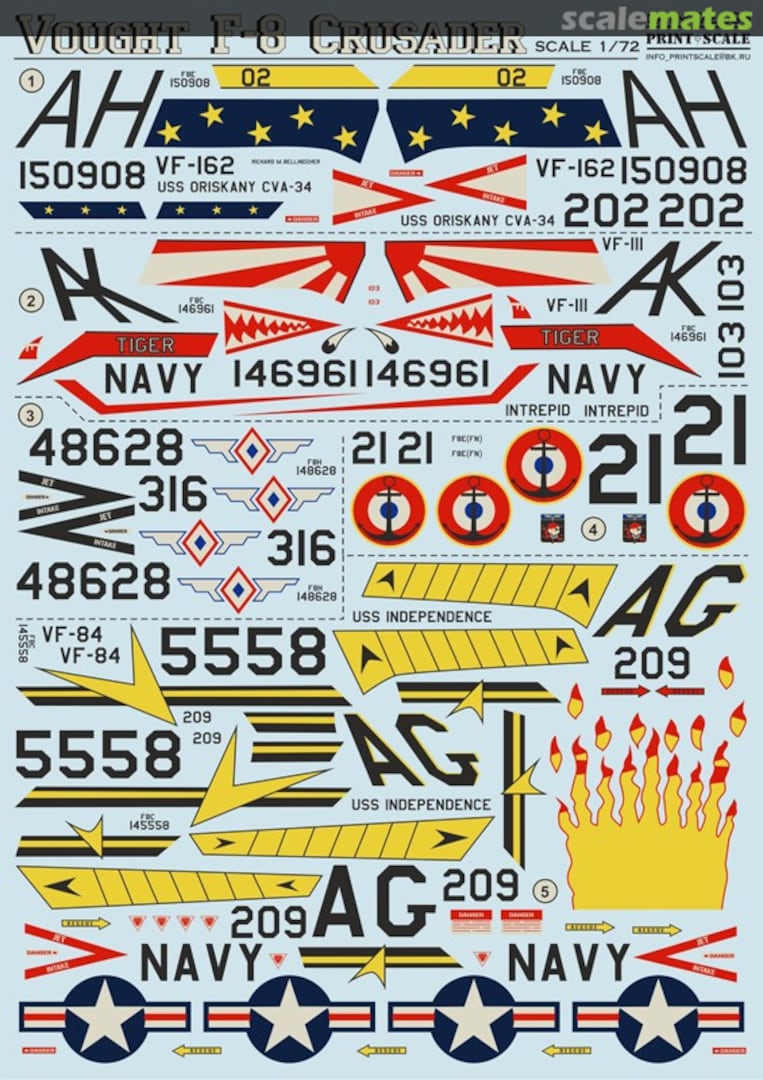 Boxart Vought F-8 Crusader 72-095 Print Scale