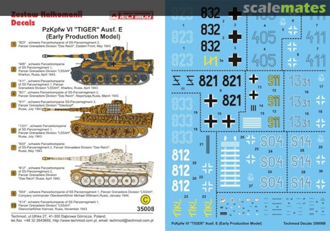 Boxart Pz.Kpfw.VI Tiger Ausf.E (Early Production Model) 35008 Techmod