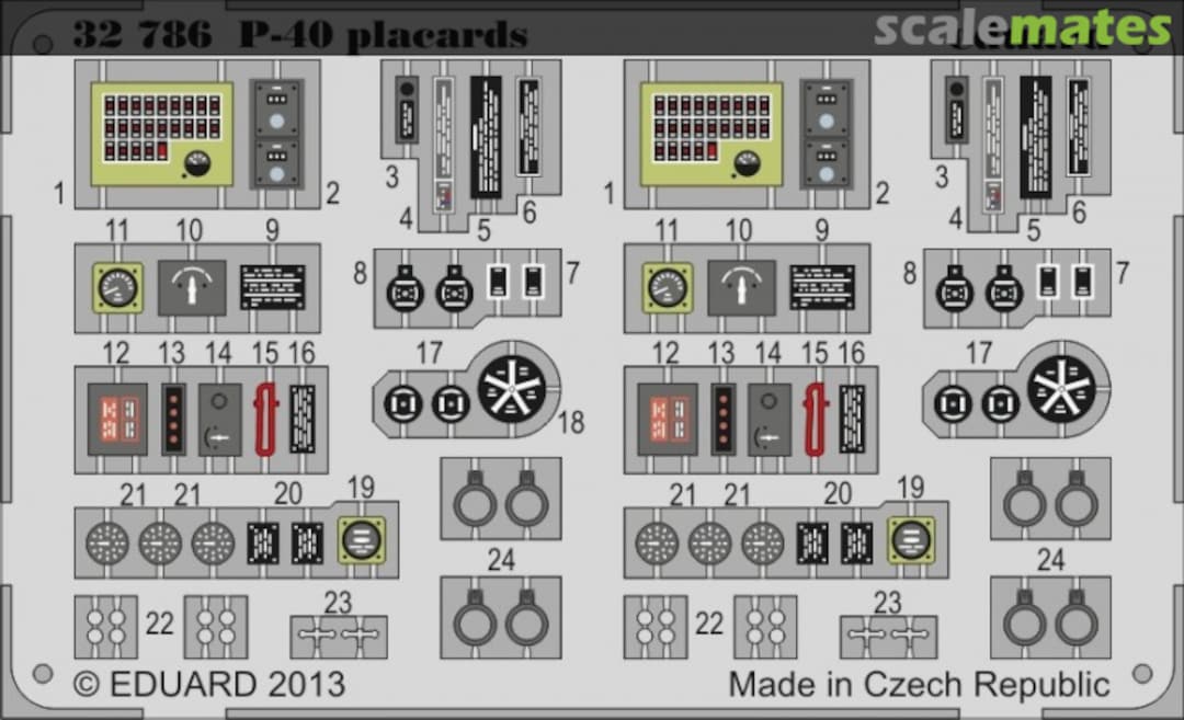 Boxart P-40 placards 32786 Eduard