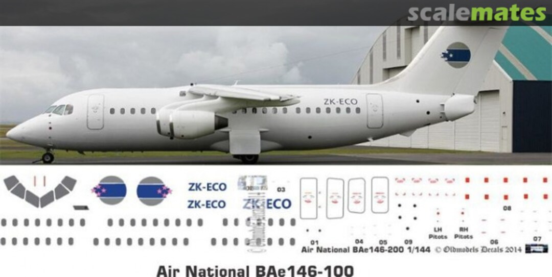 Boxart Air National BAe146-200 OMD0592 Oldmodels Decals