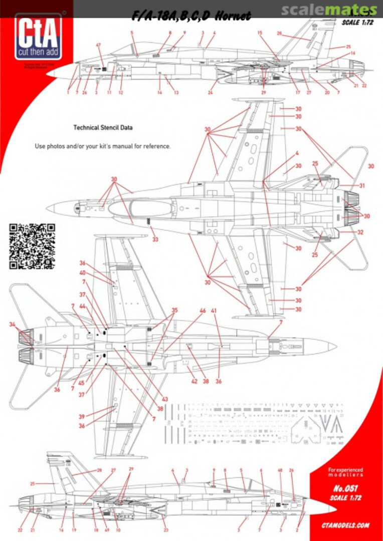 Boxart F/A-18A/B/C/D Hornets Stencils CTA-051 CtA Models