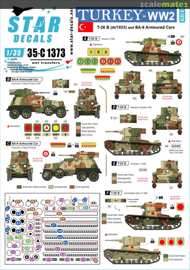 Boxart Turkey in WW2 35-C1373 Star Decals