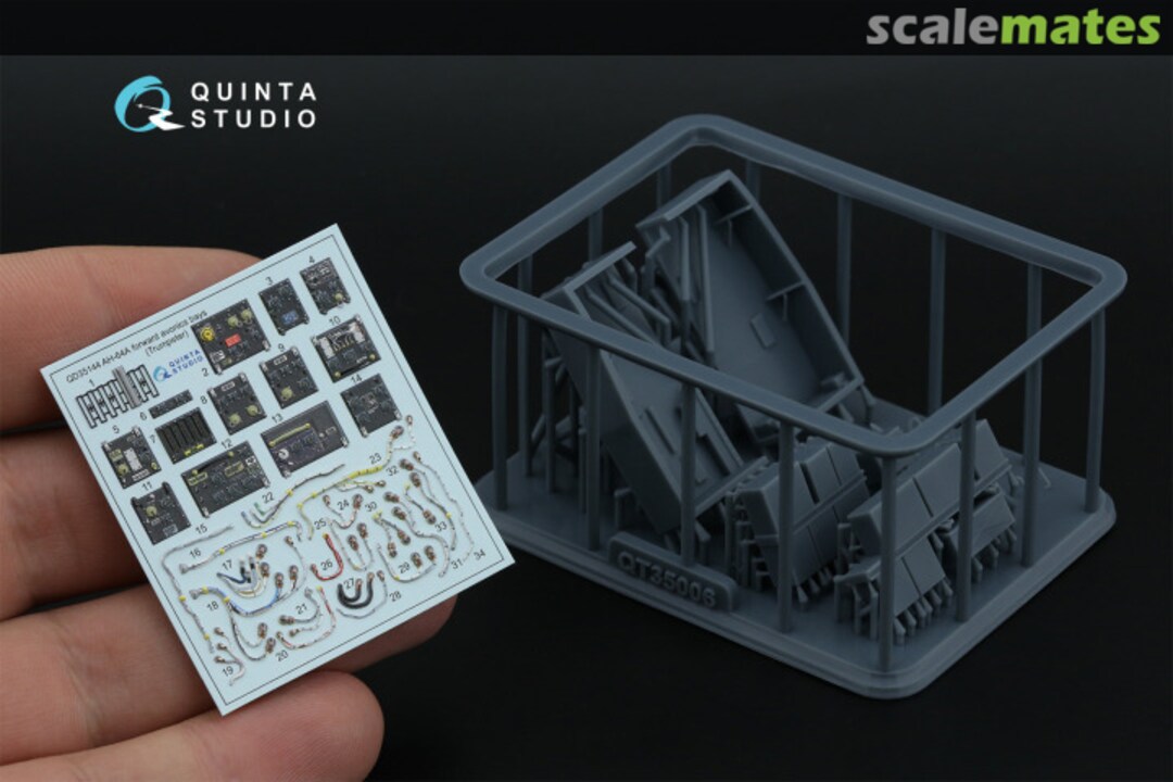 Contents AH-64A (Extended forward avionics bays) interior 3D decals (with 3D-printed resin parts) QD+35144 Quinta Studio