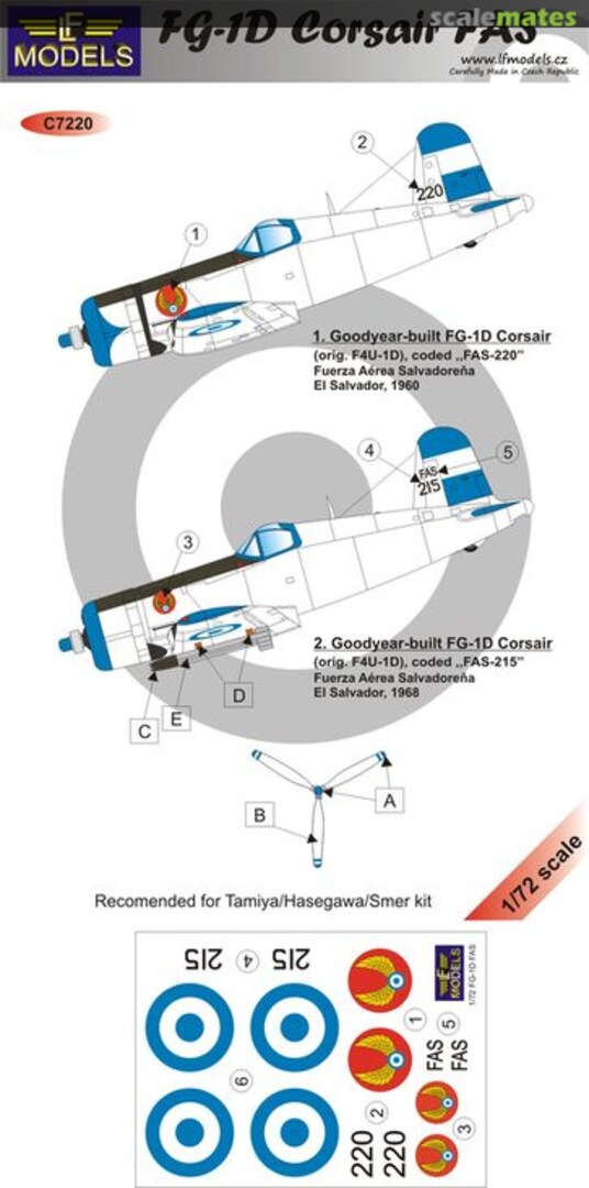 Boxart FG-1D Salvadorian AF C7220 LF Models
