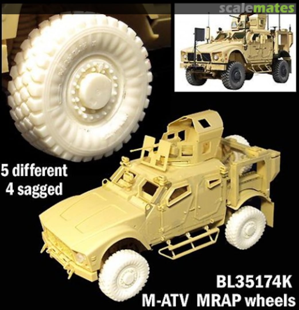 Boxart M-ATV 4 SAGGED WHEELS + 1 SPARE BL35174K Blast Models