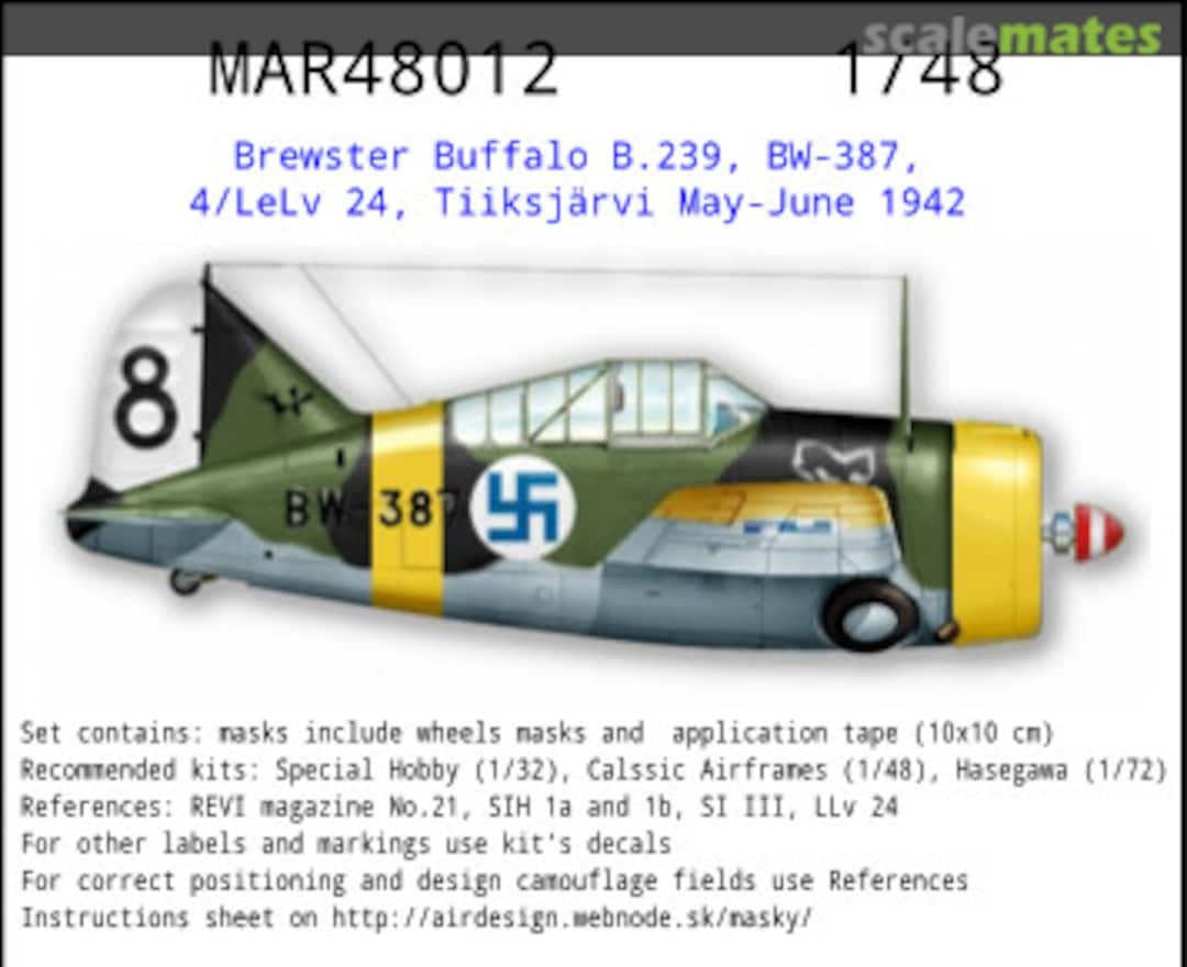 Boxart Brewster Buffalo B.239, BW-387, 1942 MAR48012 AIRDESIGN.SK