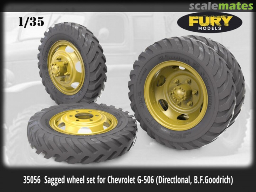 Boxart Sagged wheel set for Chevrolet G-506 (Directlonal, B.F.Goodrich) 35056 Fury Models